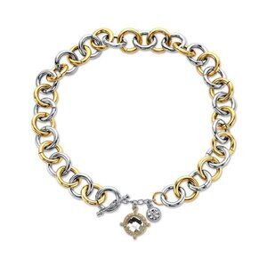 NWT 7 Charming Sisters “Net Worth” Statement Toggle Necklace